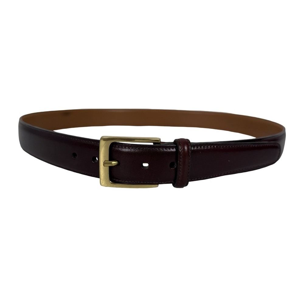 Trafalgar Mens 34 Leather Belt Brown Cortina Bos Indicus Made In USA Vintage